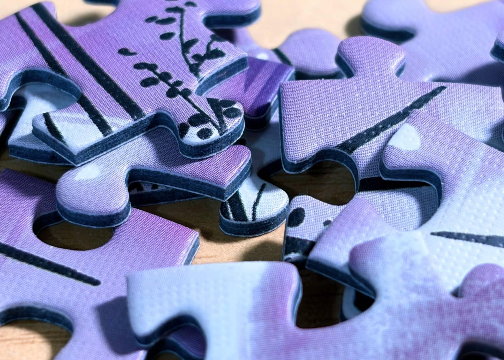 Moonlit whispers jigsaw pieces close up view