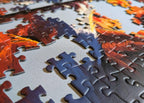 Stripes of the untamed half assembled puzzle